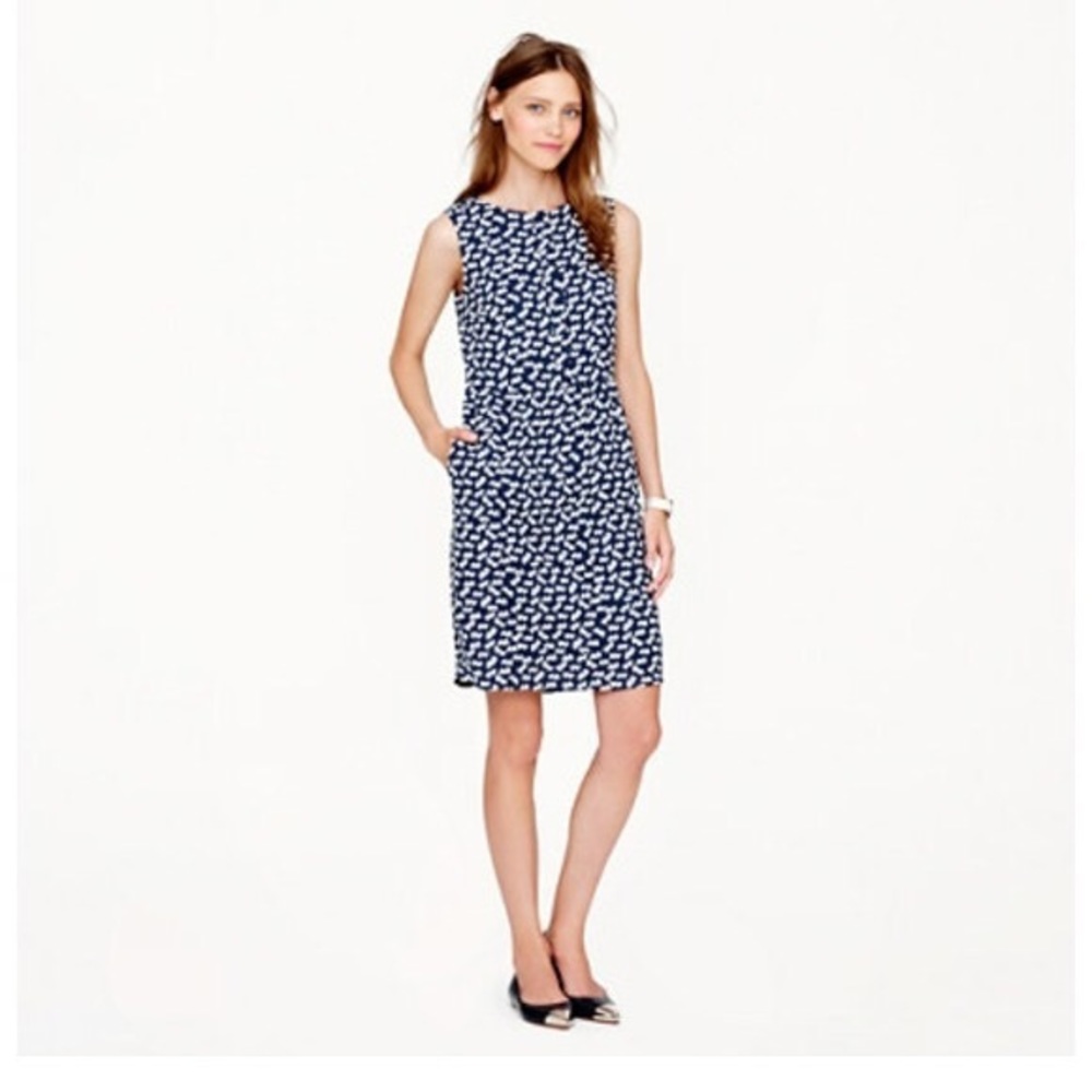 J. Crew Half Placket Tossed Hearts Print Dress